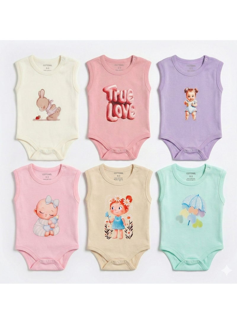 كوتونيل قطونيل باك يحتوي علي 6 قطع سالوبتكت قطن الوان بناتي - Image 1